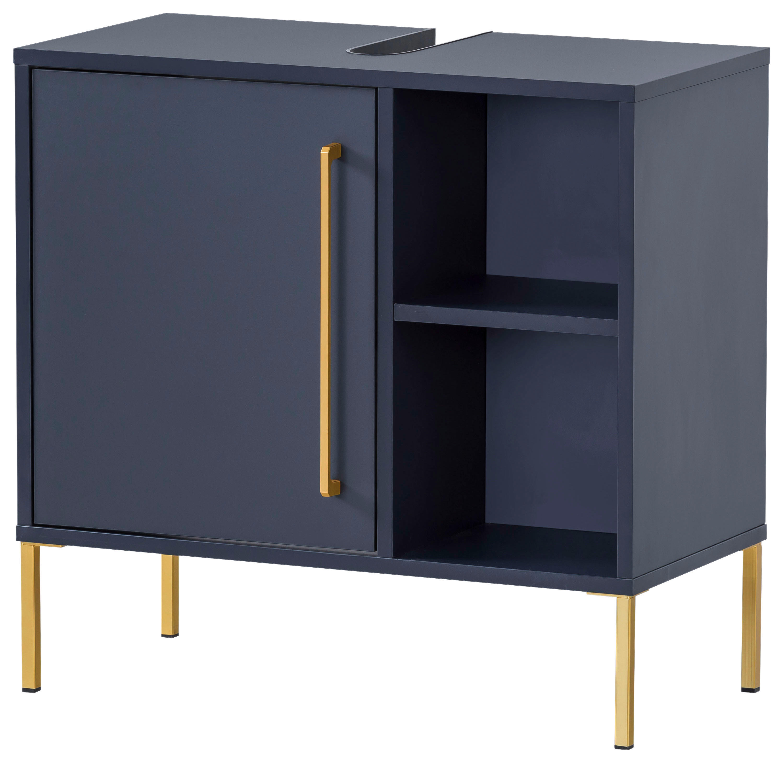 Waschbeckenunterschrank Kent dunkelblau B/H/T: ca. 65,3x63,3x33,1 cm Kent - dunkelblau (65,30/63,30/33,10cm) - Möbelpartner
