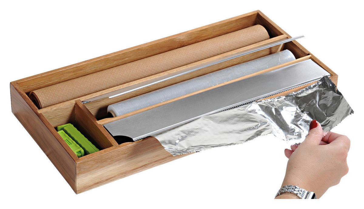 Kesper Folienspender natur Akazie B/H/L: ca. 19x5,4x42 cm Folienspender - natur (42,00/19,00/5,40cm) - Kesper