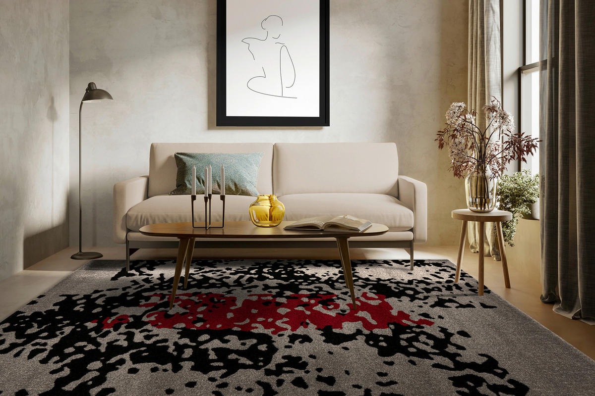360Living Teppich Naila rot B/L: ca. 200x290 cm Naila - rot/schwarz (200,00/290,00cm) - 360Living
