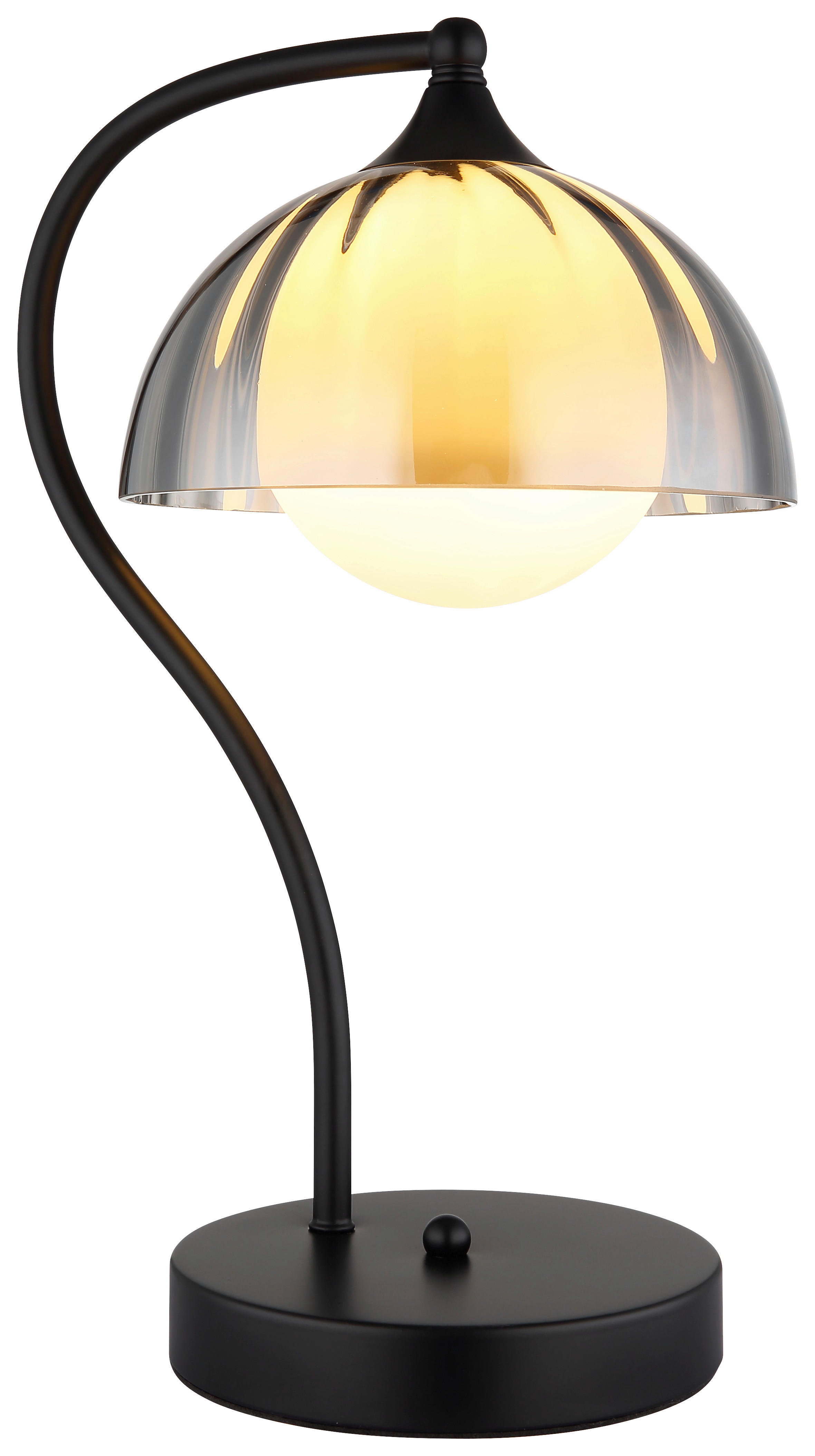 GLOBO Tischleuchte EVA 50200108 Rauch schwarz Opal Glas Metall B/H/L: ca. 24,5x39,5x20 cm G9 1 Brennstellen EVA - schwarz/Opal (20,00/24,50/39,50cm) - GLOBO