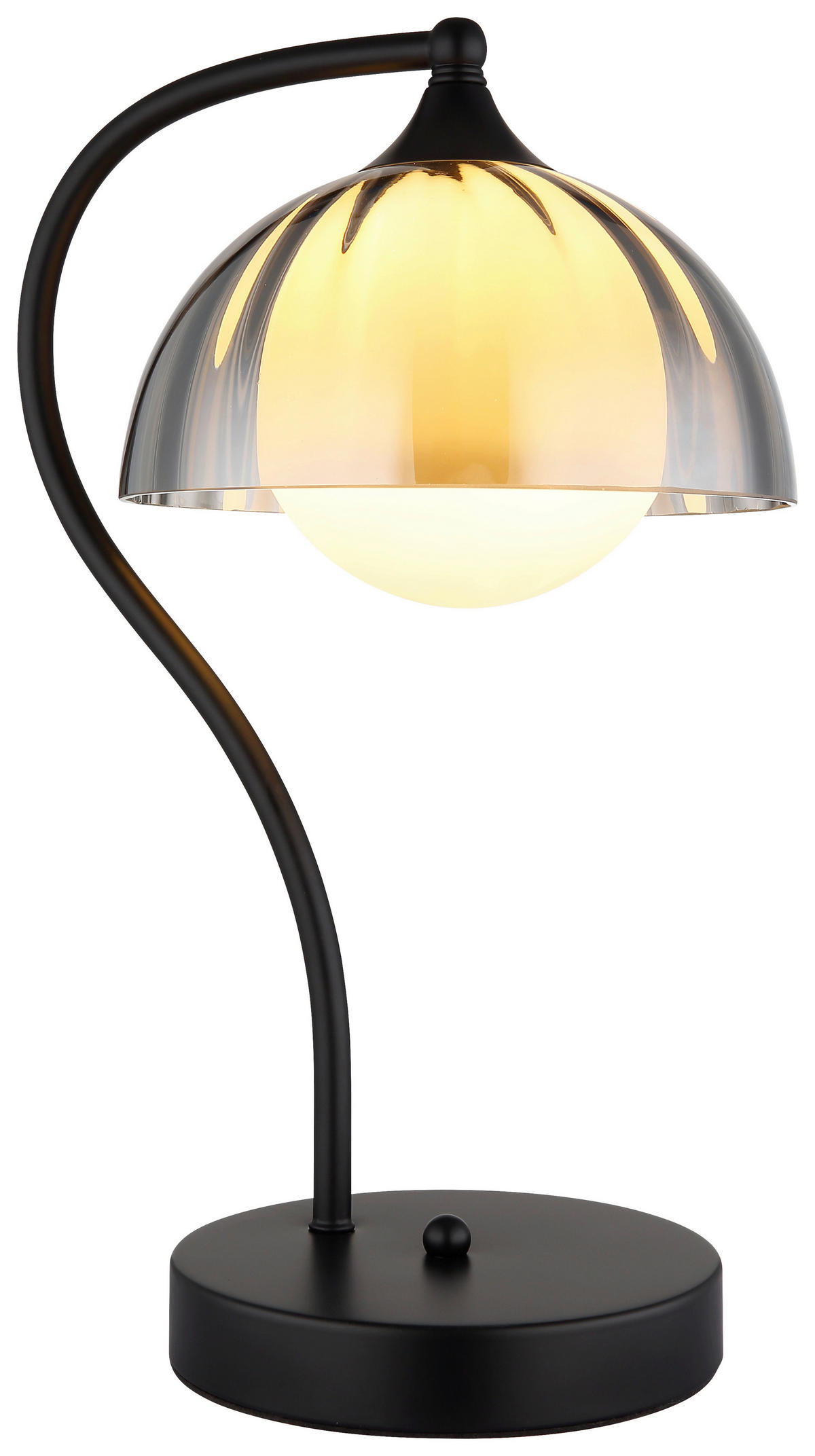 GLOBO Tischleuchte EVA 50200108 Rauch schwarz Opal Glas Metall B/H/L: ca. 24,5x39,5x20 cm G9 1 Brennstellen EVA - schwarz/Opal (20,00/24,50/39,50cm) - GLOBO