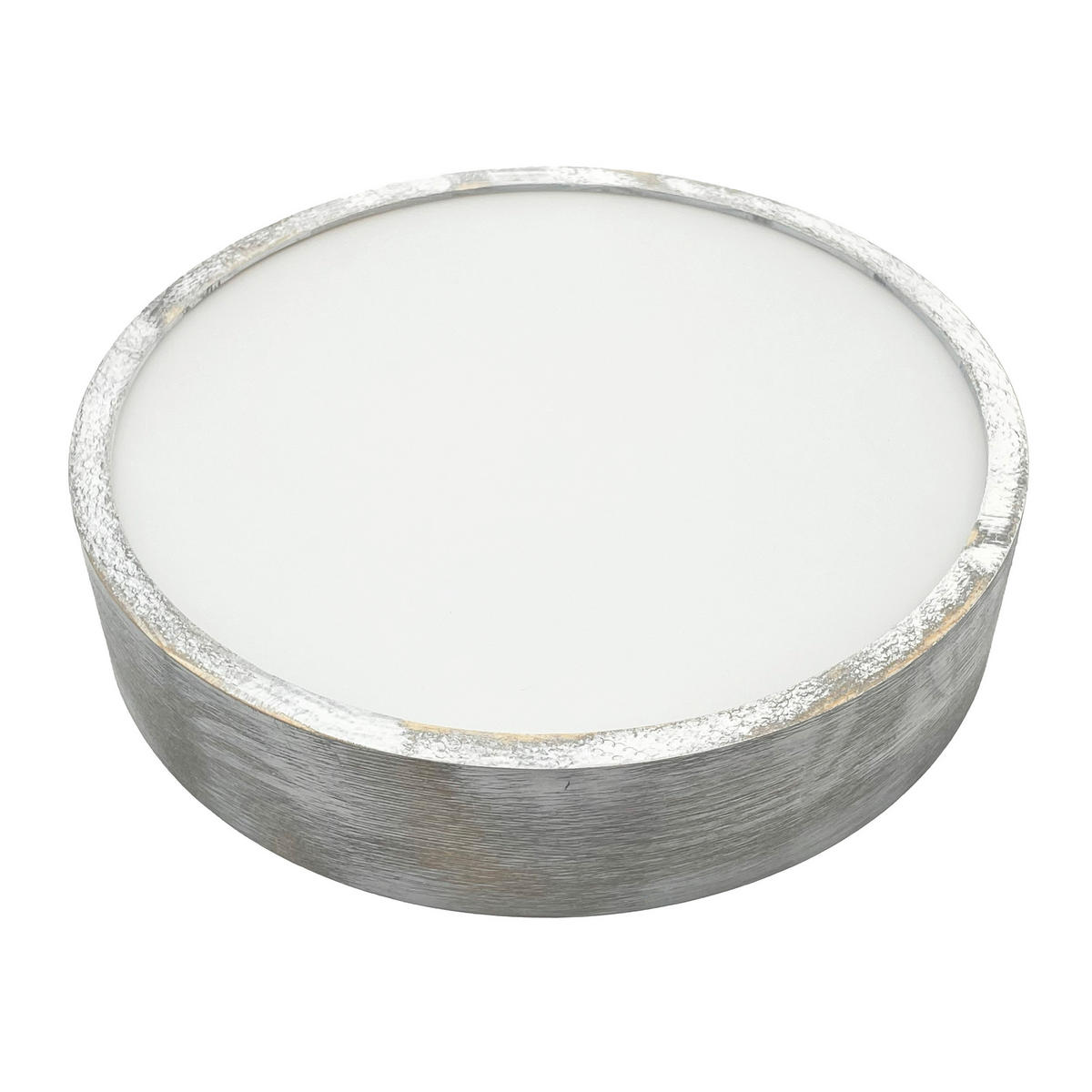 Lamkur Deckenleuchte hellbraun weiß Glas Holz B/H/L: ca. 38,5x12x38,5 cm 3 Brennstellen Eveline - weiß/hellbraun (38,50/38,50/12,00cm) - Lamkur