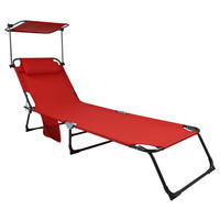 VCM Sonnenliege Bindox rot Stahl B/H/L: ca. 55x24x185 cm Bindox - rot (185,00/55,00/24,00cm) - VCM