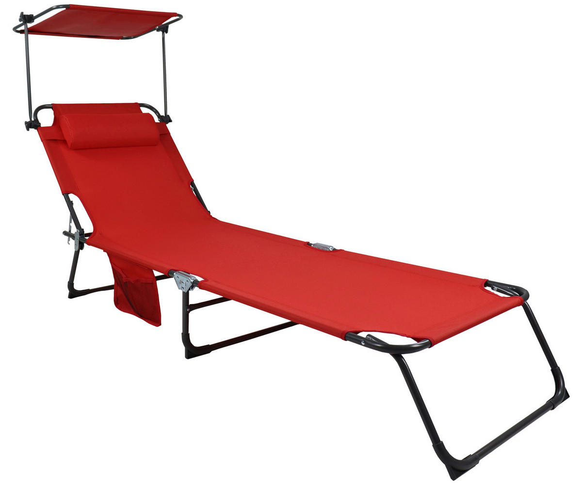 VCM Sonnenliege Bindox rot Stahl B/H/L: ca. 55x24x185 cm Bindox - rot (185,00/55,00/24,00cm) - VCM