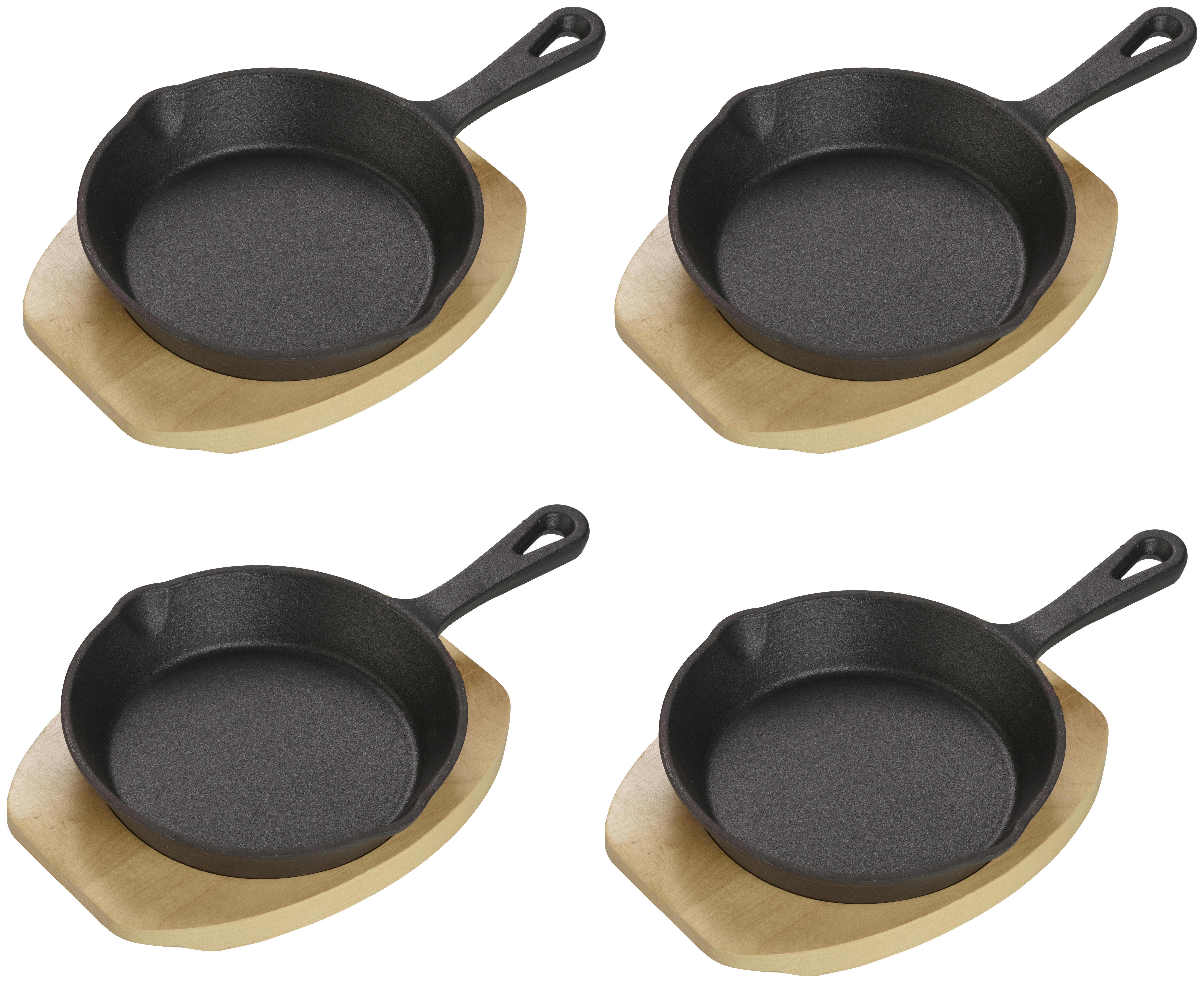 ECHTWERK Servierpfanne schwarz Eisen B/H/L: ca. 15,8x4,7x25,4 cm Servierpfanne_4tlg. - schwarz (25,40/15,80/4,70cm) - ECHTWERK