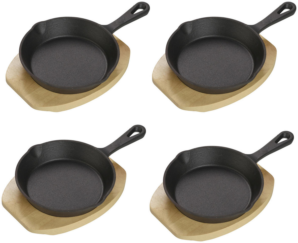 ECHTWERK Servierpfanne schwarz Eisen B/H/L: ca. 15,8x4,7x25,4 cm Servierpfanne_4tlg. - schwarz (25,40/15,80/4,70cm) - ECHTWERK