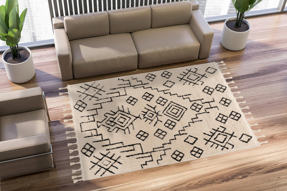 360Living Teppich Lovis weiß B/L: ca. 160x230 cm Lovis - weiß (160,00/230,00cm) - 360Living