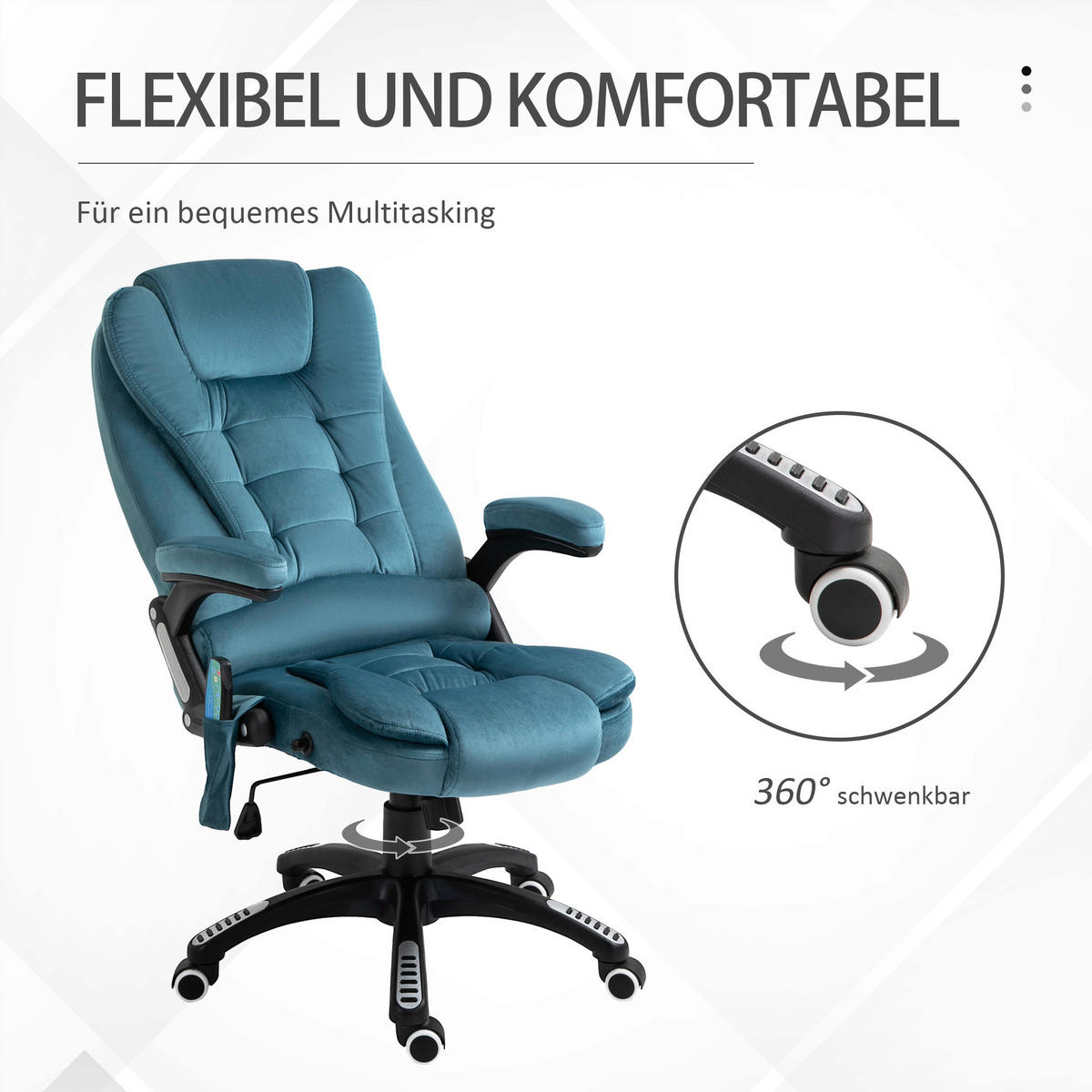 Vinsetto Massagestuhl blau B/H/L: ca. 72x68x120 cm Massagestuhl - blau (120,00/72,00/68,00cm) - Vinsetto