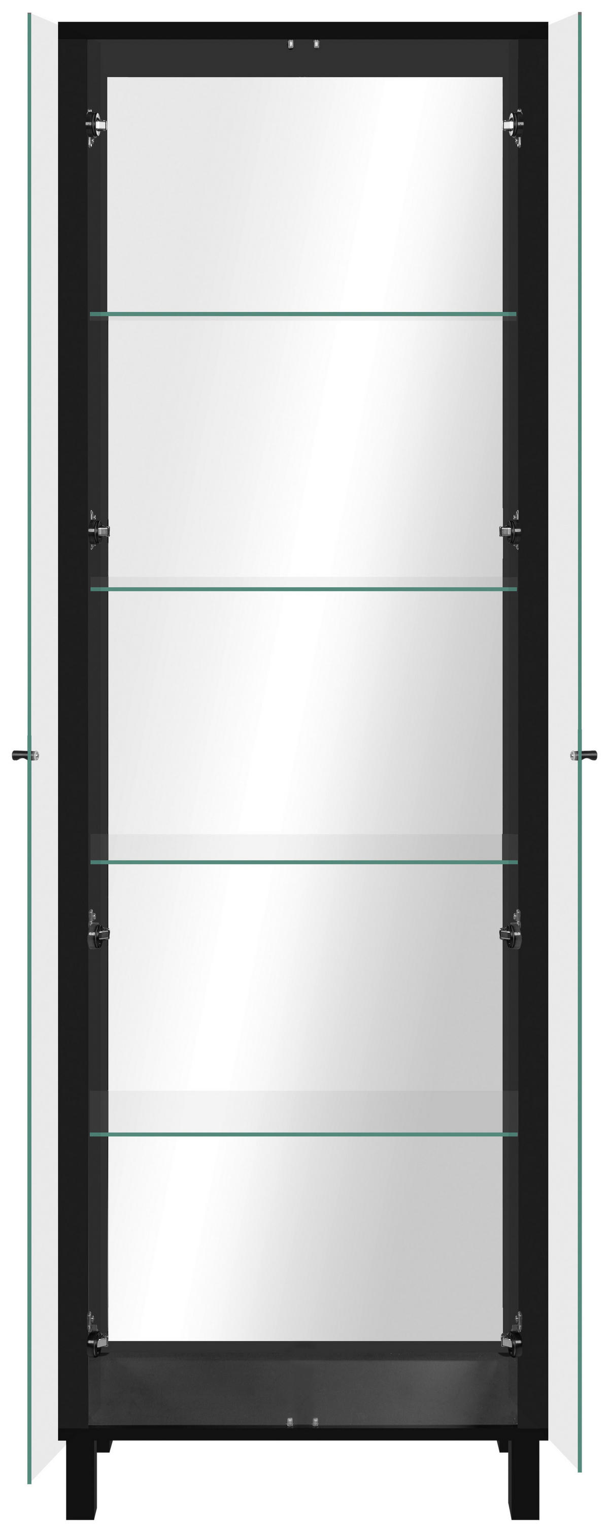 Vitrine Albi schwarz B/H/T: ca. 62x189x33 cm Albi - schwarz (62,00/189,00/33,00cm)