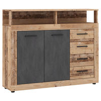 Kommode LUNA MIDI Eiche Old Wood Nachbildung Eiche Matera Nachbildung B/H/T: ca. 119,5x96,8x32 cm LUNA MIDI - Eiche (119,50/96,80/32,00cm) - WIPMEB