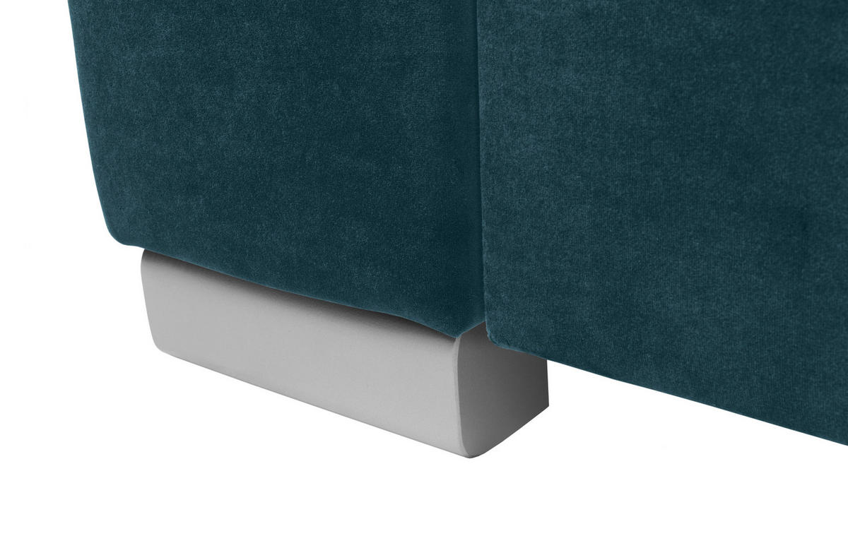 Funktionsecke Evia petrol Microfaser B/H/T: ca. 243x85x186 cm Evia - petrol/silber (243,00/85,00/186,00cm)