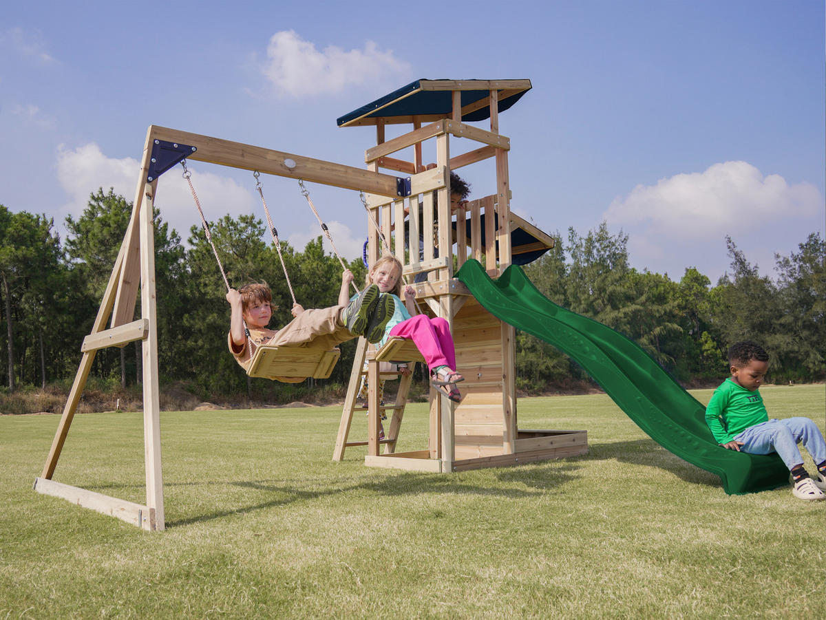 AXI Spielturm Malik braun B/H/L: ca. 345x270x336 cm Malik - braun/grün (336,00/345,00/270,00cm) - AXI