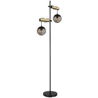 GLOBO Stehleuchte Rauch Metall Kunststoff B/H/T: ca. 51x168x25 cm E27 2 Brennstellen Stehleuchte_Fitz - Rauch (51,00/168,00/25,00cm) - GLOBO