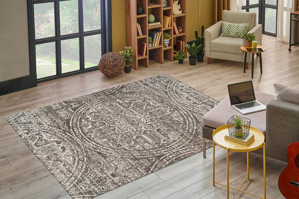 Kayoom Flachflorteppich Davis 425 grau B/H/L: ca. 80x1,2x150 cm Davis 425 - grau (150,00/80,00/1,20cm) - Kayoom