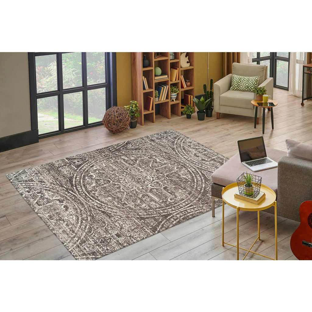 Thumbnail - Kayoom Flachflorteppich Davis 425 grau B/H/L: ca. 80x1,2x150 cm