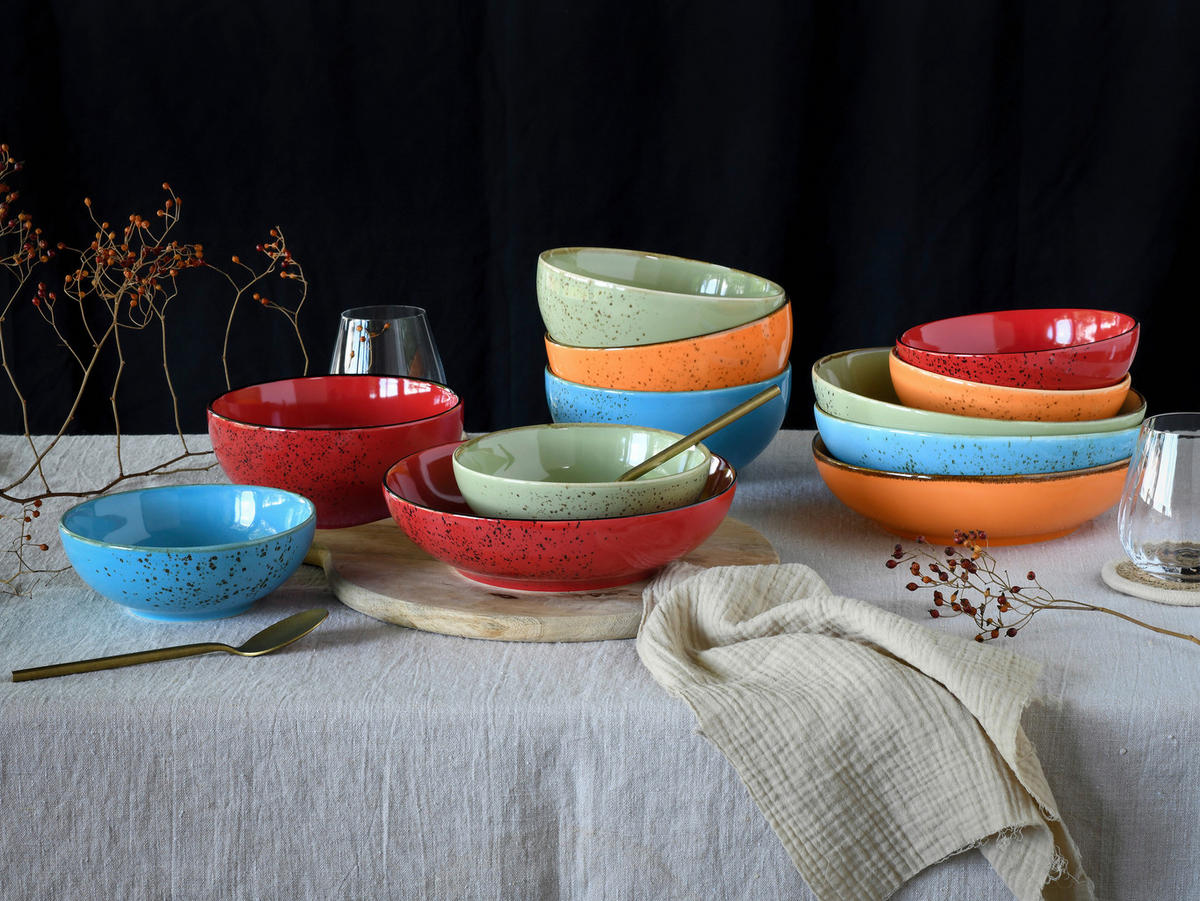CreaTable Schüsselset Nature Collection mehrfarbig Steinzeug Nature Collection - mehrfarbig - CreaTable