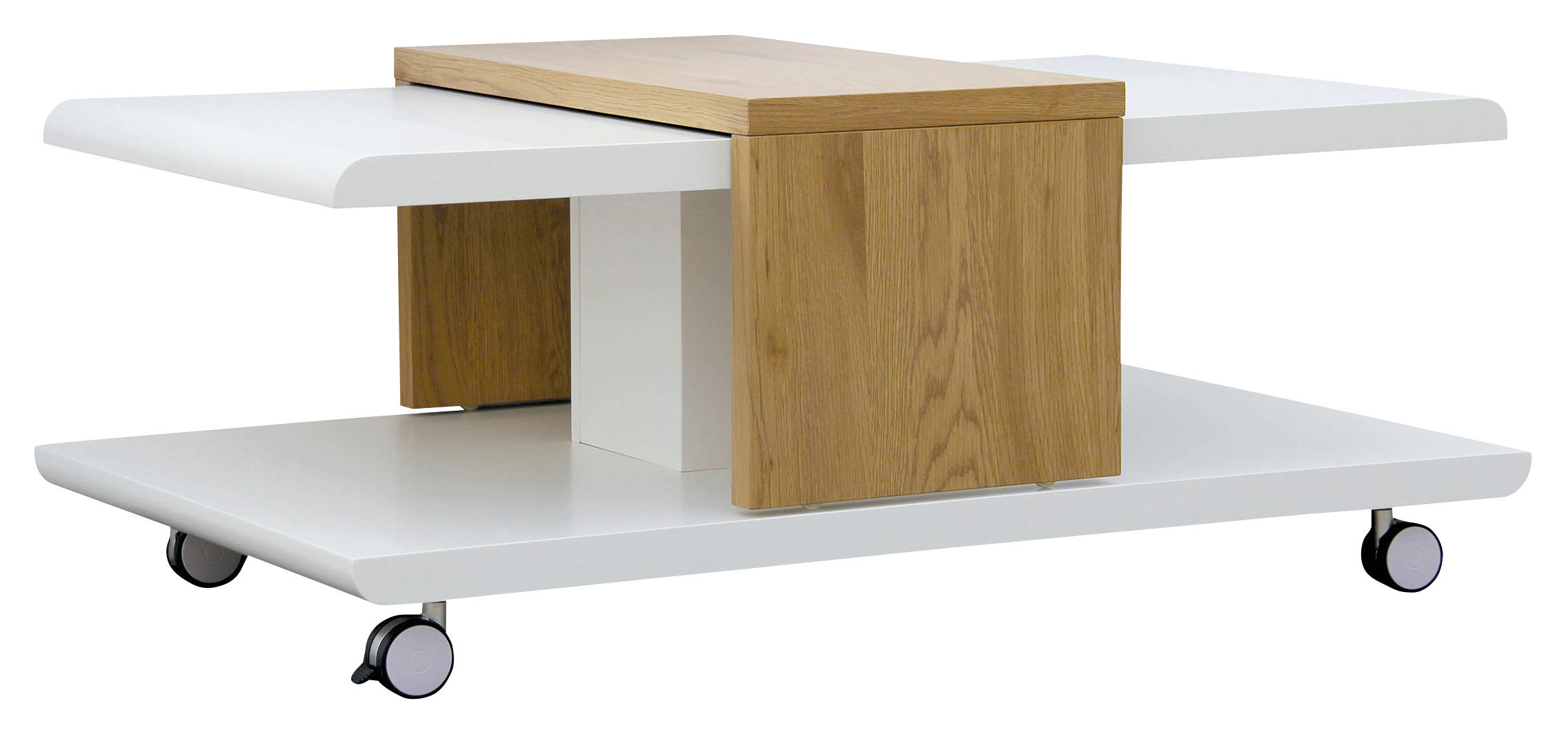 Couchtisch Joliet weiß Eiche Wild Nachbildung B/H/T: ca. 110x45x66 cm Joliet - Eiche/weiß (110,00/45,00/66,00cm) - Inter Link