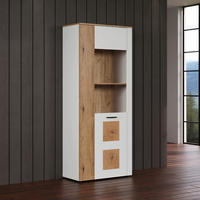 Vitrine Vitoria weiß Eiche Evoke Coast Nachbildung B/H/T: ca. 80x195x42 cm Vitoria - Eiche/weiß (80,00/195,00/42,00cm)