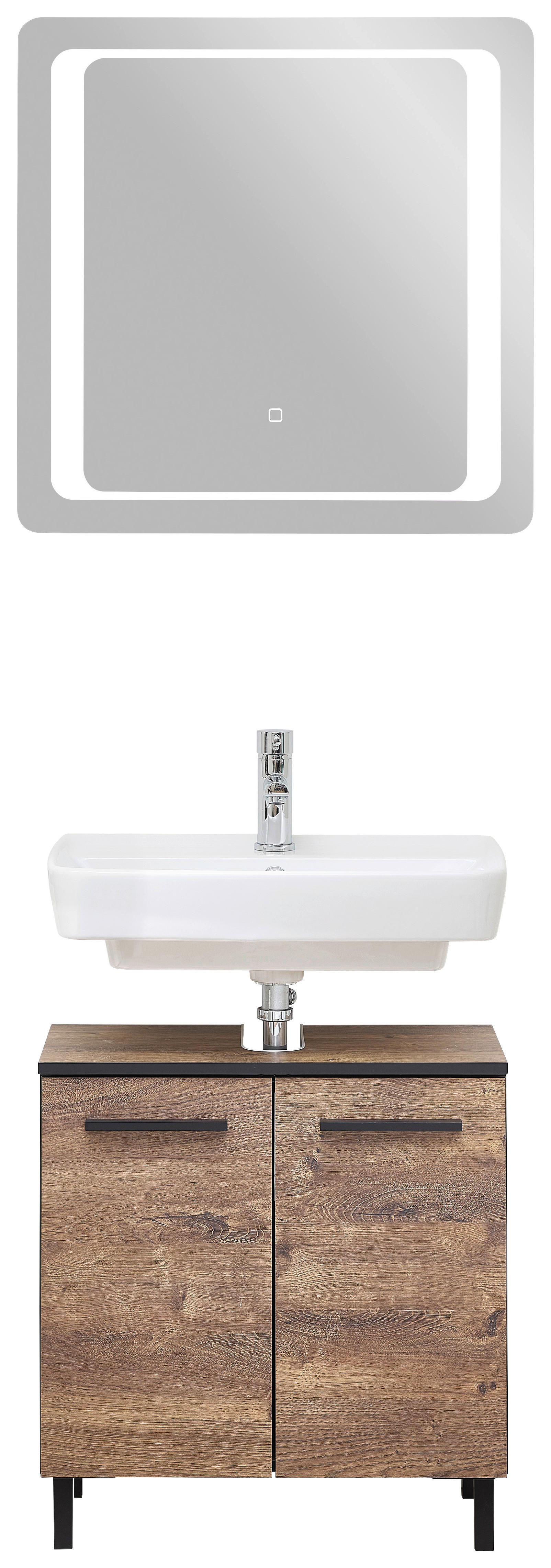 Badezimmer-Set Quickset 374 Eiche Ribeck Nachbildung B/H/T: ca. 70x200x33 cm Quickset 374 - Eiche (70,00/200,00/33,00cm) - Pelipal
