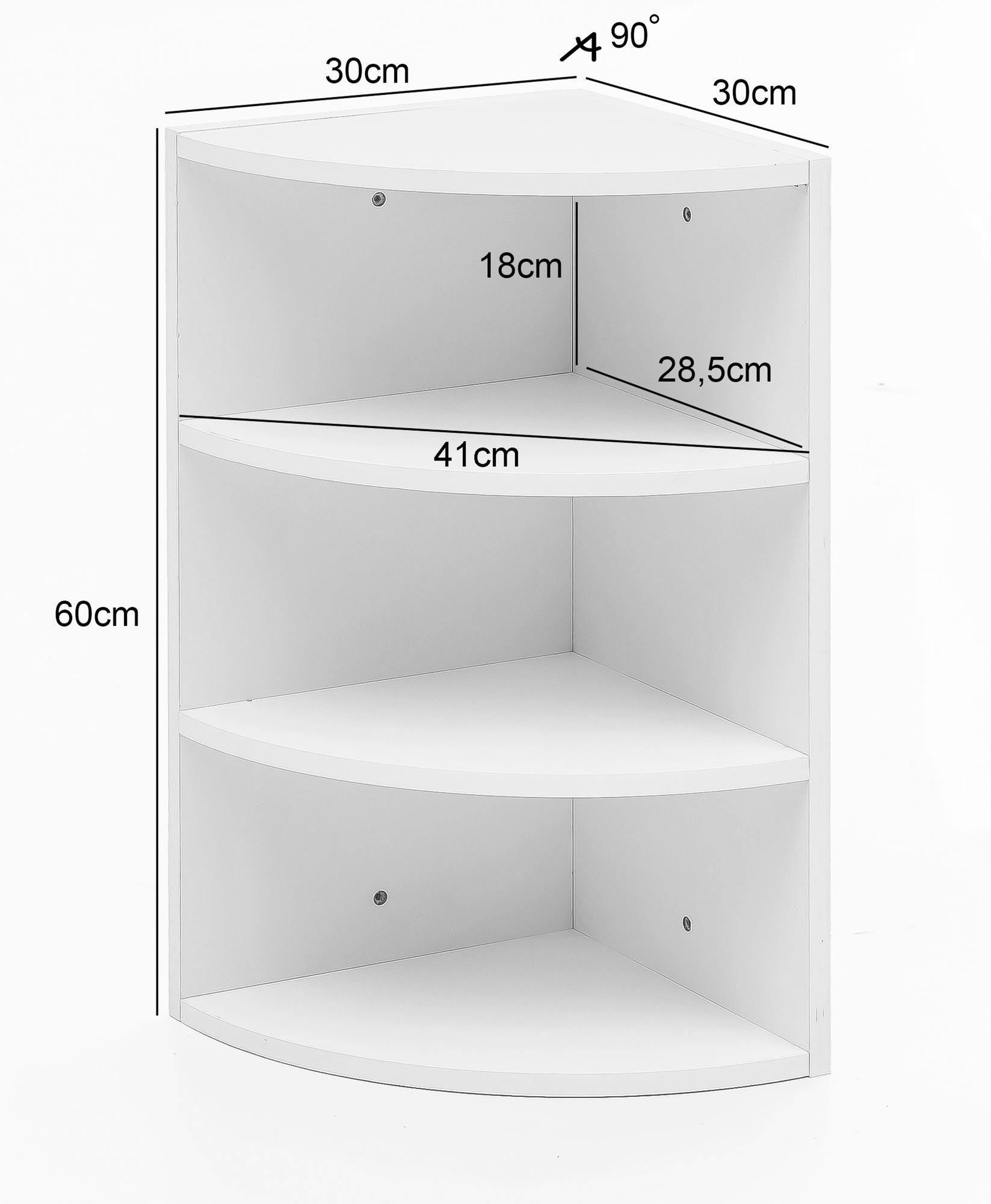Eckregal weiß B/H/T: ca. 30x60x30 cm &#...