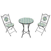 AXI Outdoor Living Bistroset Amélie Mosaik blau Metall B/H/L: ca. 60x92x60 cm Amélie Mosaik - blau/gelb (60,00/60,00/92,00cm) - AXI Outdoor Living