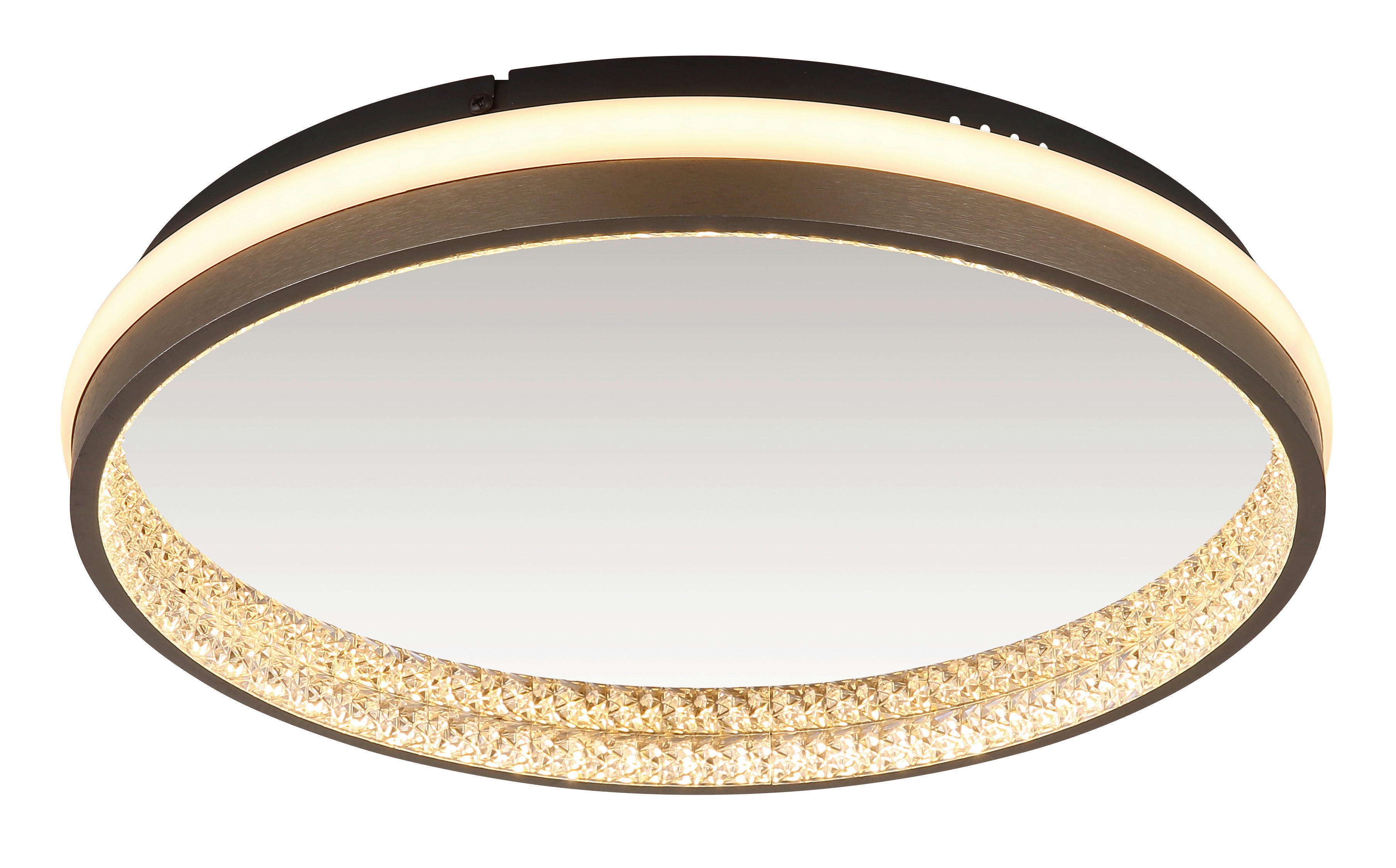 GLOBO LED-Deckenleuchte Opal dunkelgrau mattschwarz Kunststoff Metall H/D: ca. 6x39,7 cm 1 Brennstellen DELLA - Opal/dunkelgrau (39,70/6,00cm) - GLOBO