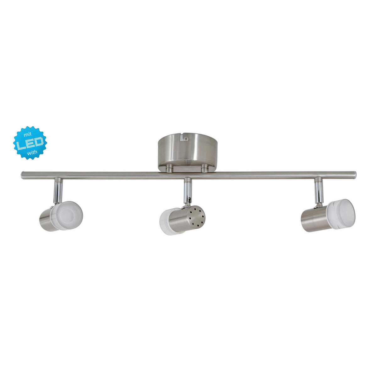Näve Leuchten 3er LED-Wand-u. Deckenspot "Malaga" Malaga NV1204750 Stahl Metall Acryl B/H/L: ca. 10x15x61 cm null 3 Brennstellen 3er LED-Wand-u. Deckenspot "Malaga" - Stahl (61,00/10,00/15,00cm) - Näve Leuchten