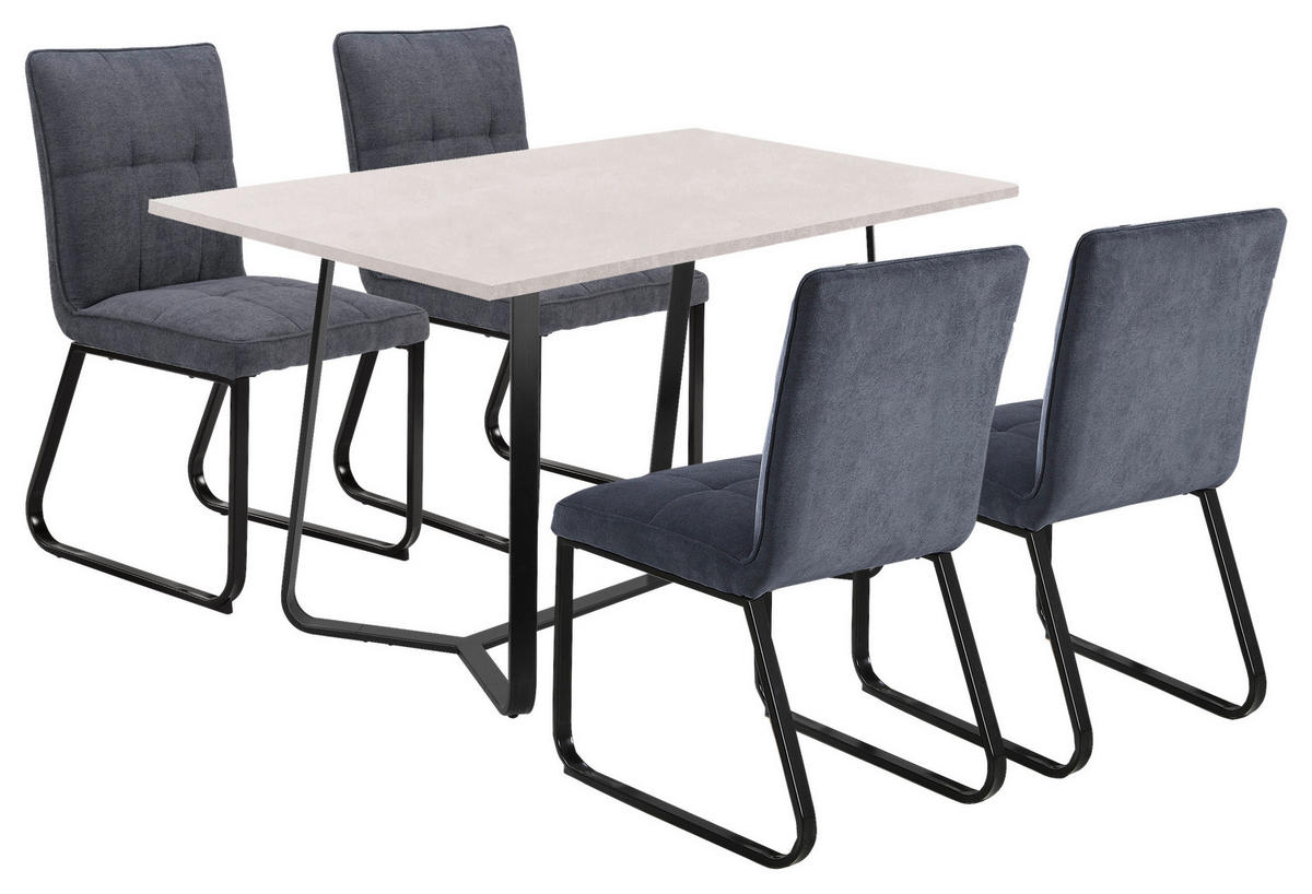 Stuhl TALEA  2er-Set dunkelgrau schwarz Webstoff Metall B/H/T: ca. 46x86x55 cm TALEA  2er-Set - schwarz/dunkelgrau (46,00/86,00/55,00cm) - byLIVING