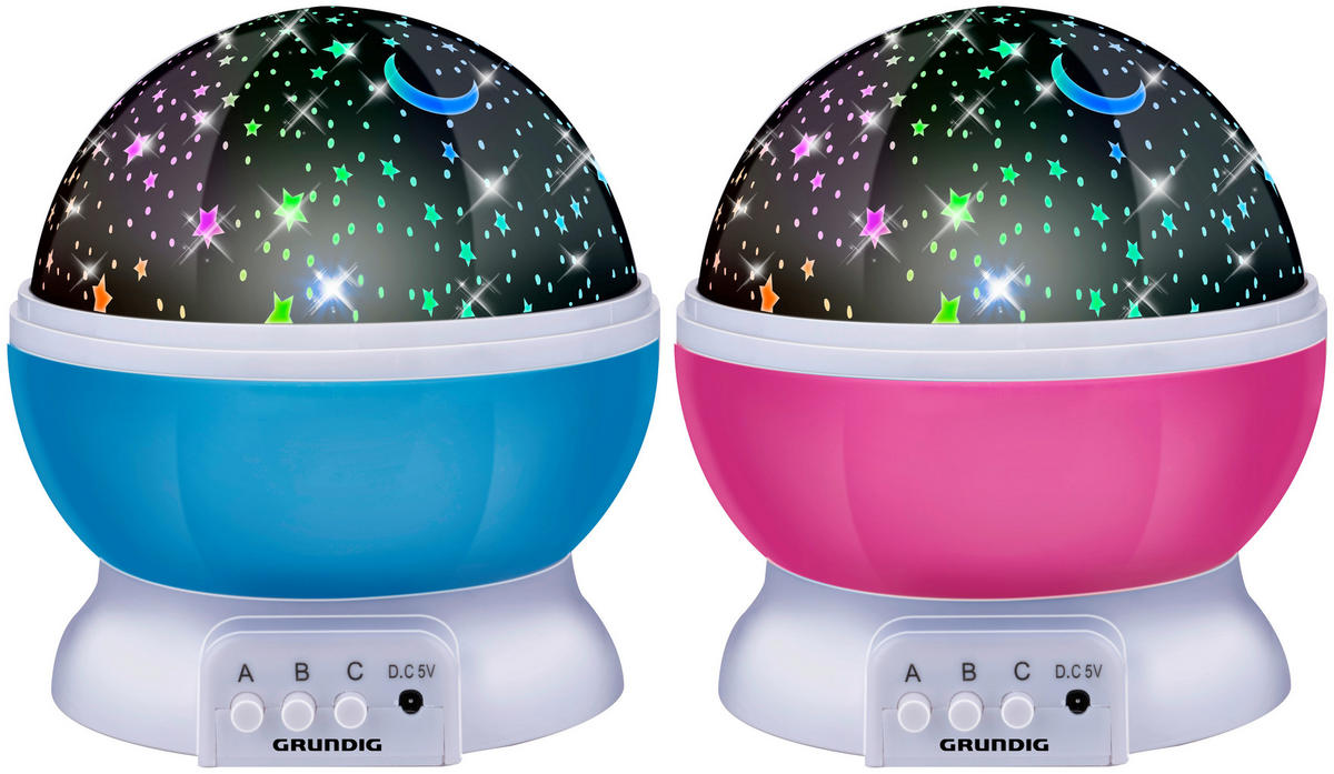Sternenprojektor blau pink Kunststoff B/H/D: ca. 12x12x13,5 cm Nachtlicht_Grundig - blau/pink (13,50/12,00cm)