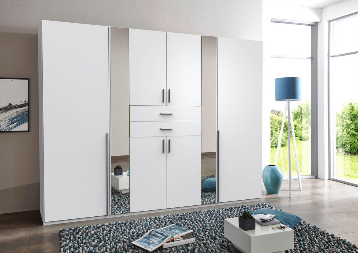 Kleiderschrank Vanea weiß B/H/T: ca. 270x210x58 cm Vanea - weiß (270,00/210,00/58,00cm)