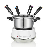 MELISSA Elektrische Pfanne weiß Edelstahl Kunststoff B/H/L: ca. 25,7x19,1x25,7 cm Elektrisches_Fondue_Melissa - weiß (25,70/25,70/19,10cm) - MELISSA