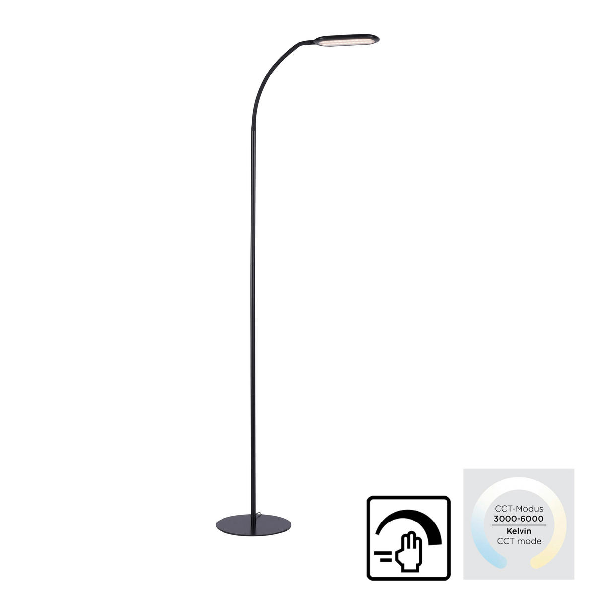 Just Light LED-Stehleuchte KELLY 14406-18 schwarz Kunststoff B/H/T: ca. 63x175x63 cm 1 Brennstellen KELLY - schwarz (63,00/175,00/63,00cm) - Just Light