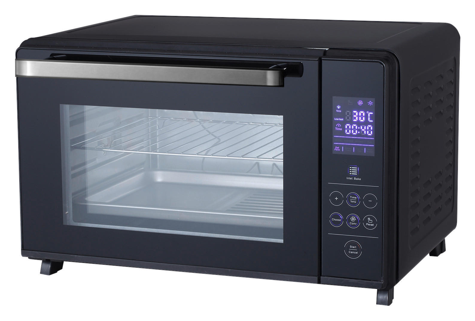 Emerio Miniofen MO-131762.1 schwarz Metall B/H/L: ca. 39x30x48 cm ca. 25 l Digitaler_Backofen 25l MO-131762.1 - schwarz (48,00/39,00/30,00cm) - Emerio