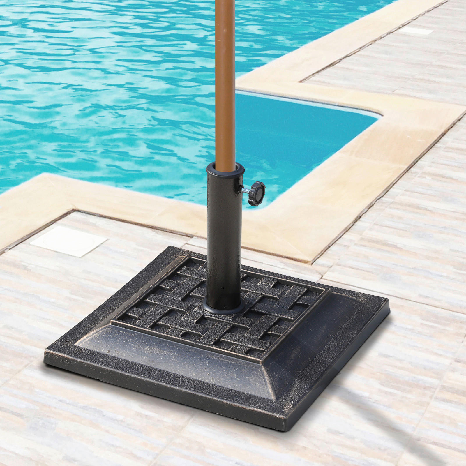 Outsunny Schirmständer bronze Polyester B/H/T: ca. 44x33x44 cm Schirmständer - bronze (44,00/33,00/44,00cm) - Outsunny