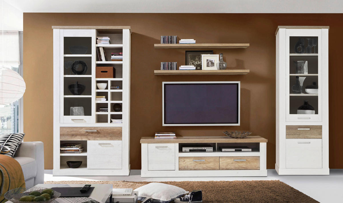 Sideboard  weiß Pinie Nachbildung Eiche Antik Nachbildung B/H/T: ca. 172x90x41 cm Duro_Sideboard DURK231L-T75 - Eiche/weiß (172,00/90,00/41,00cm)