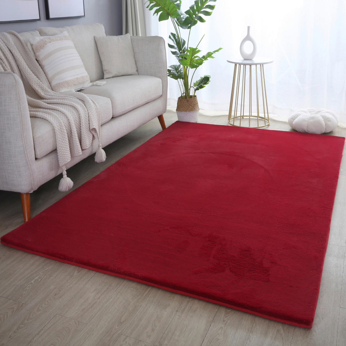 Ayyildiz Teppich POUFFY rot B/L: ca. 60x110 cm POUFFY - rot (60,00/110,00cm) - Ayyildiz
