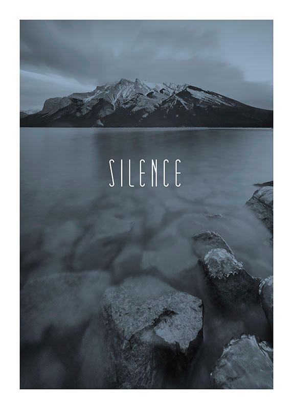 Komar Poster Word Lake Silence Steel Natur B/L: ca. 50x70 cm günstig online kaufen