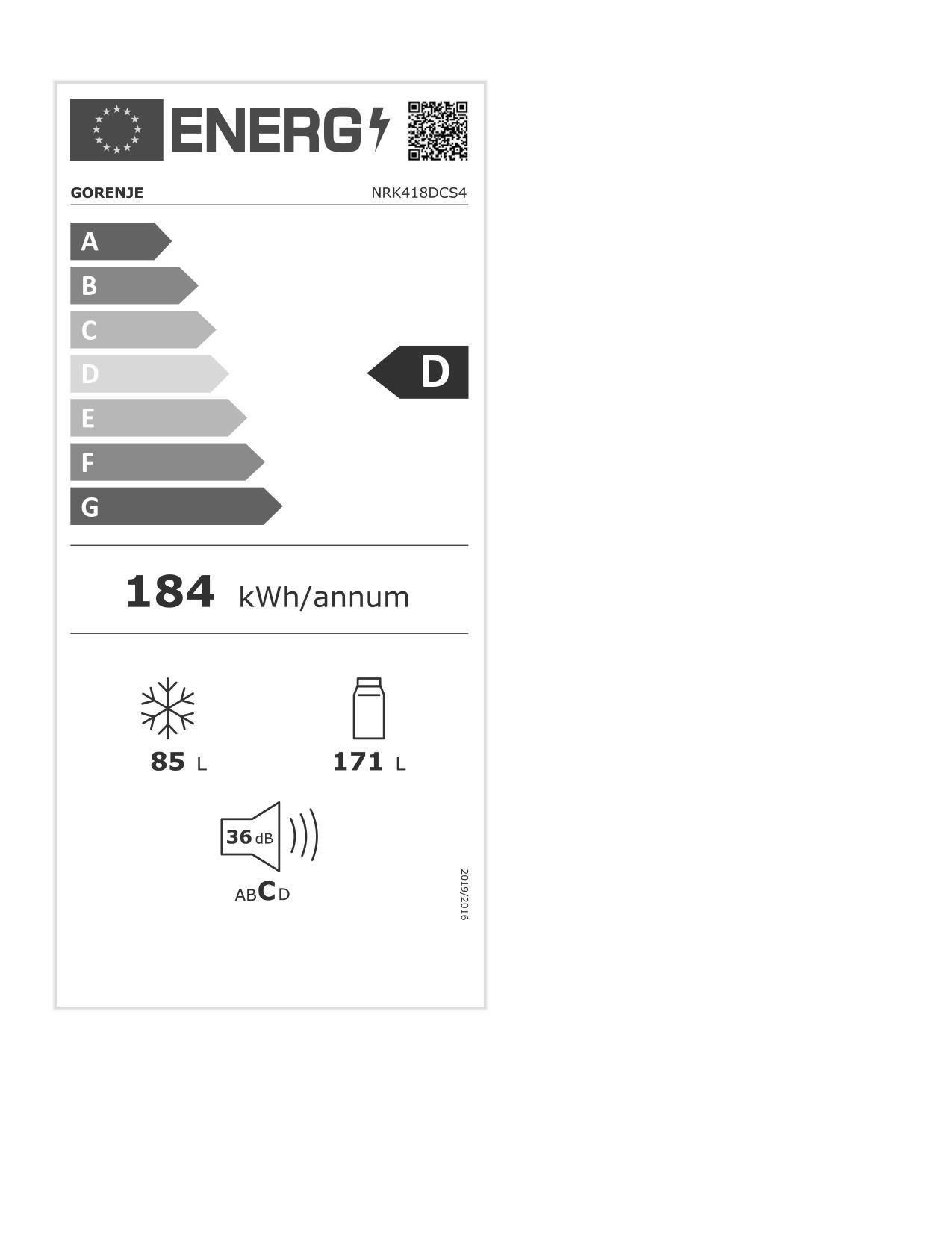 Gorenje Kühl-/Gefrierkombination NRK 418 DCS4 Edelstahloptik B/H/T: ca. 55x183x56 cm