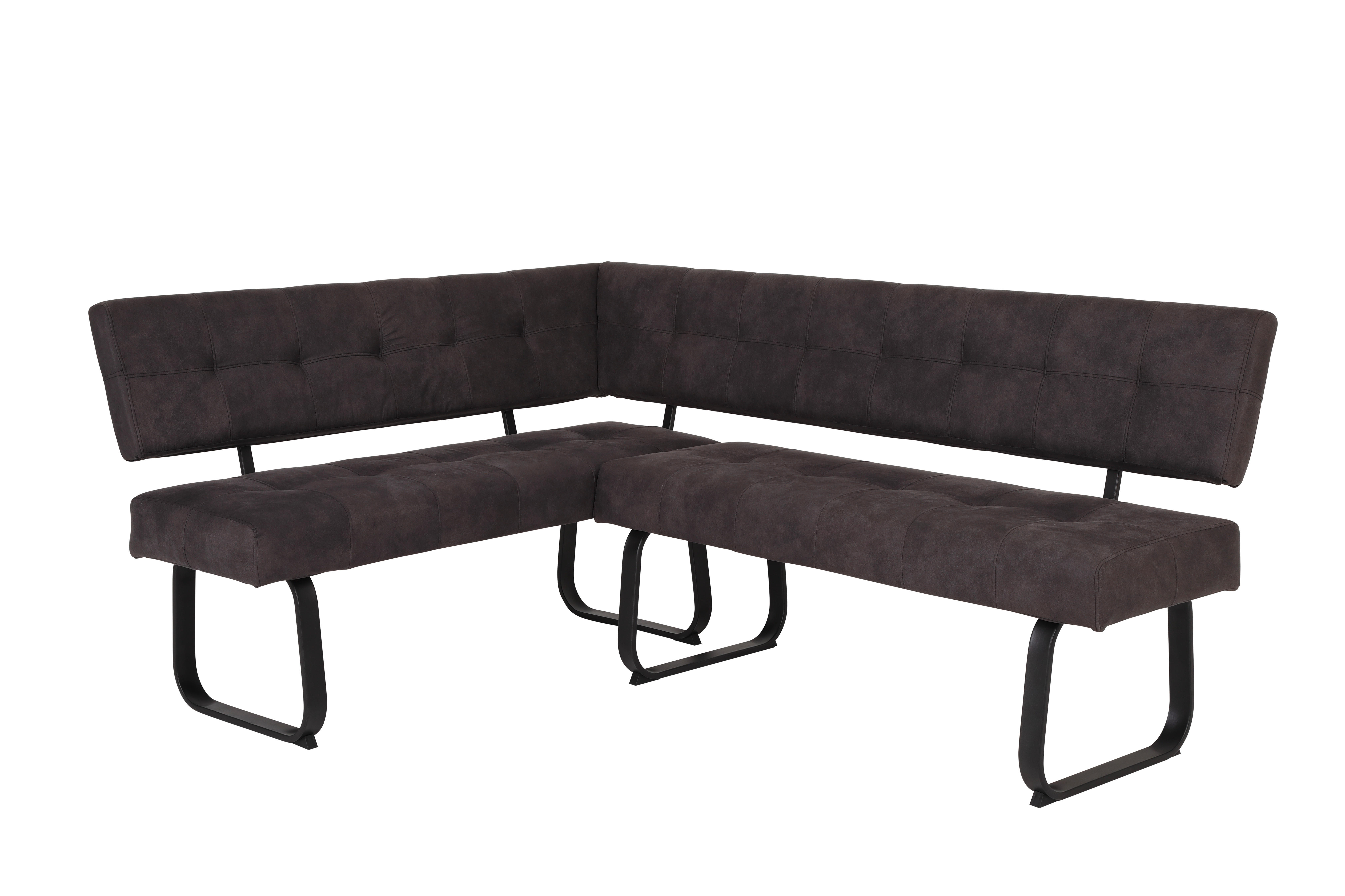 Eckbank Luise anthrazit Vintage B/H/T/L: ca. 152x92x65x202 cm Luise - anthrazit (202,00/152,00/92,00cm)