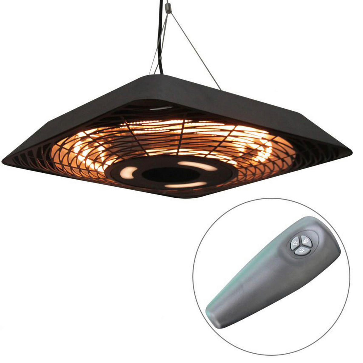 Outsunny Deckenheizstrahler 842-136V90 schwarz B/H/T: ca. 45x10x45 cm Deckenheizstrahler  MH842-136V90 - schwarz (45,00/10,00/45,00cm) - Outsunny
