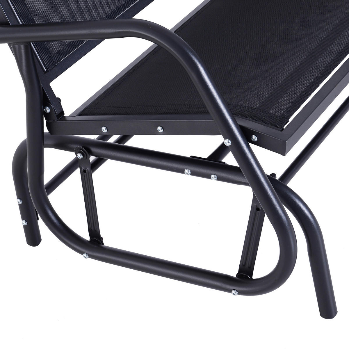 HOMCOM Schaukelbank schwarz Stahl B/H/L: ca. 123x88x80 cm Schaukelbank - schwarz (80,00/123,00/88,00cm) - HOMCOM