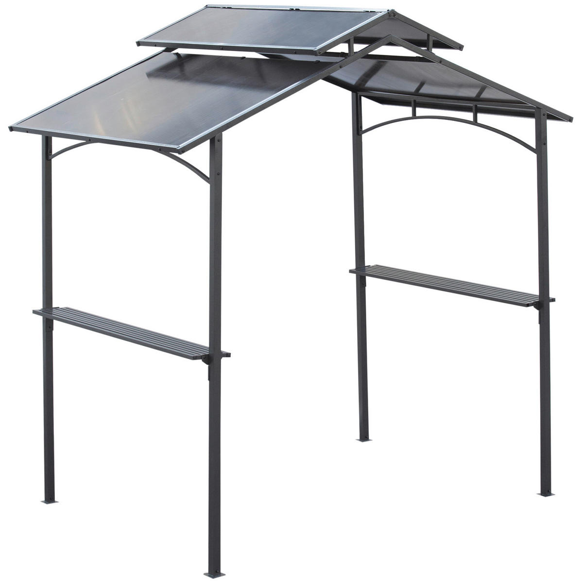 Outsunny Grillpavillon mit Flammschutzdach braun Stahl B/H/L: ca. 150x250x240 cm Grillpavillon_mit_Flammschutzdach - braun/schwarz (240,00/150,00/250,00cm) - Outsunny