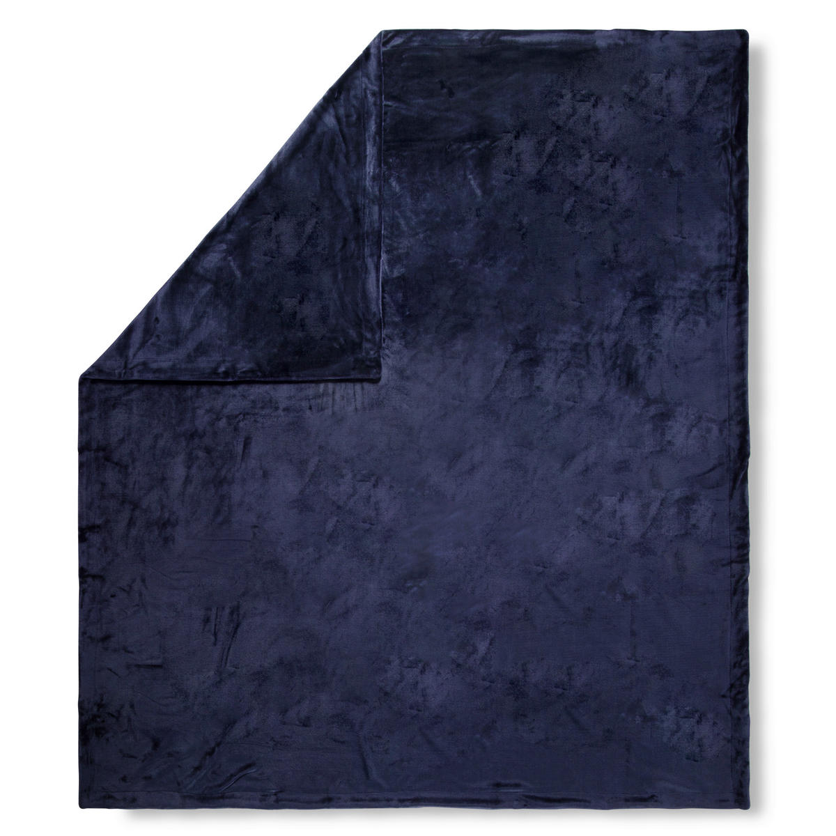 Wohndecke Polysamt blau Polyester B/L: ca. 160x180 cm Wohndecke 160x180 - blau (160,00/180,00cm) - Happiness