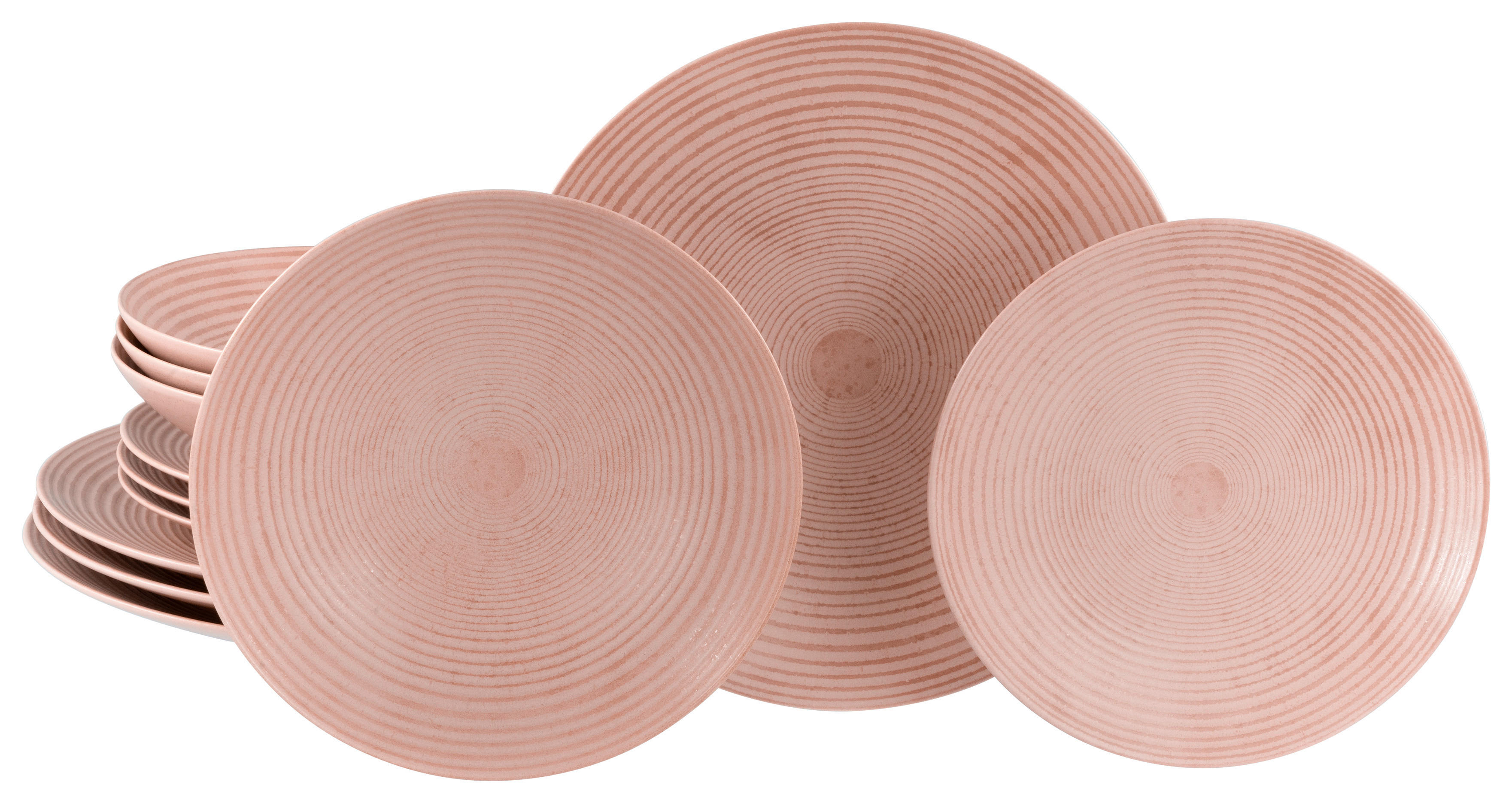 CreaTable Tafelservice Catania Peach rot Steinzeug 12 tlg. Catania Peach - rot - CreaTable