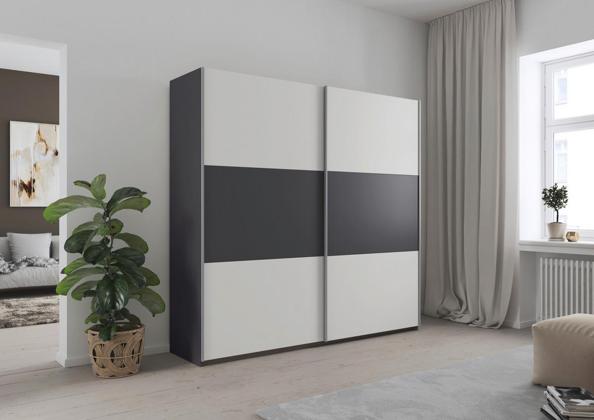 Kleiderschrank Oslo Alpinweiß grau B/H/T: ca. 218x210x59 cm Oslo - Alpinweiß/grau (218,00/210,00/59,00cm)