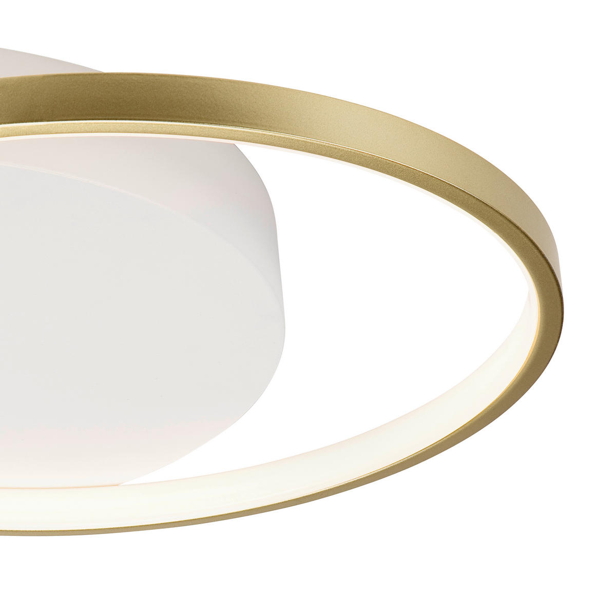 Lamkur LED-Deckenleuchte BENITO 50973 gold weiß Stahl PVC H/L: ca. 7x57 cm 3 Brennstellen Benito - gold/weiß (57,00cm) - Lamkur