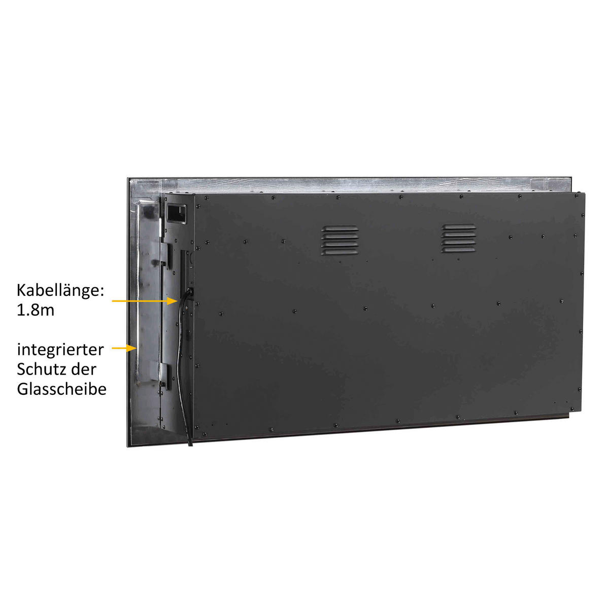 Balderia Einbaukamin Fiamma schwarz B/H/T: ca. 103x14,5x51,5 cm Elekt.-Kamin Fiamma 40" EF172D - schwarz (103,00/14,50/51,50cm) - Balderia