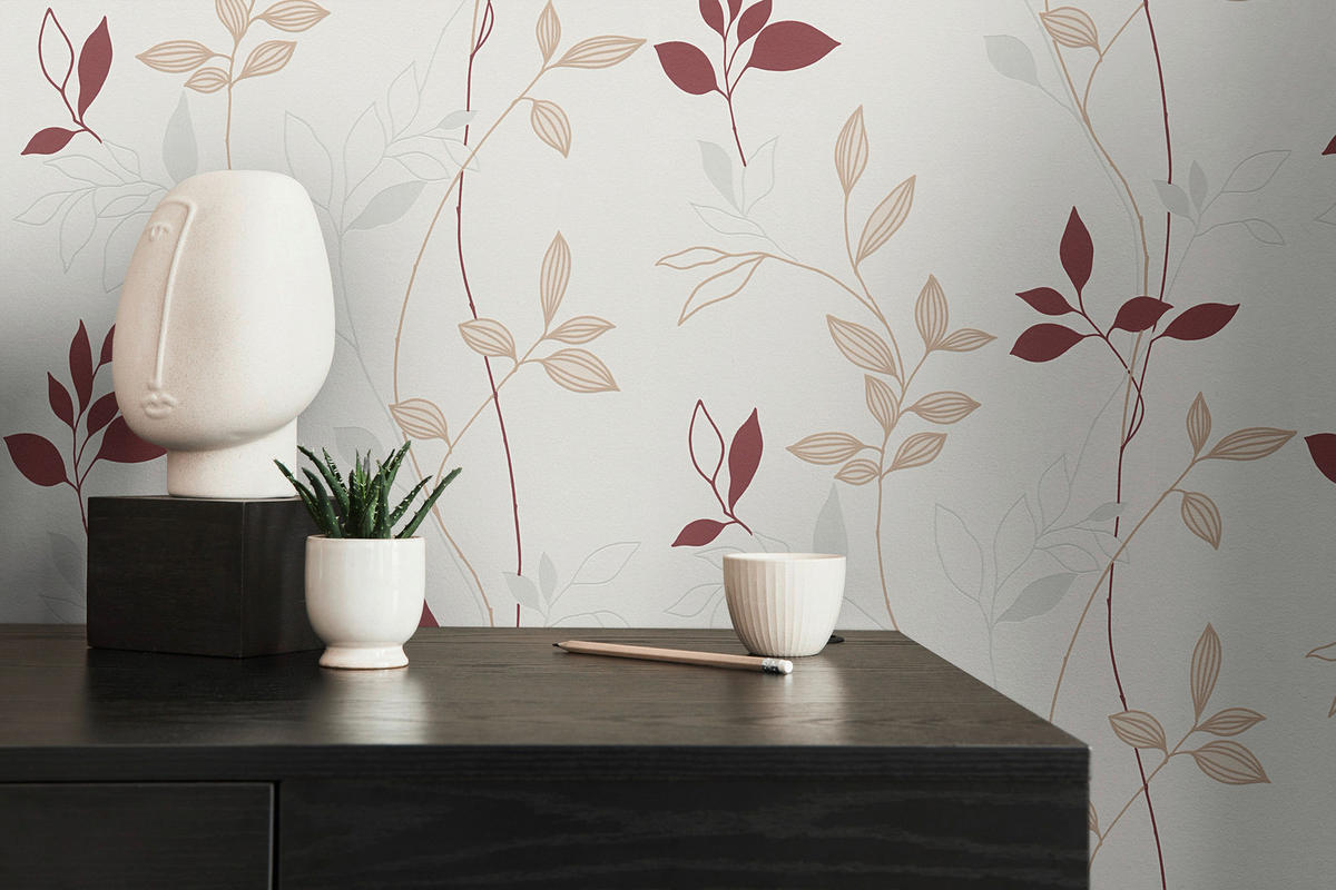 A.S.Creation Vliestapete rot beige B/H/D: ca. 53x1005x9,6 cm Vliestapete - beige/rot (9,60/1005,00cm) - A.S.Creation