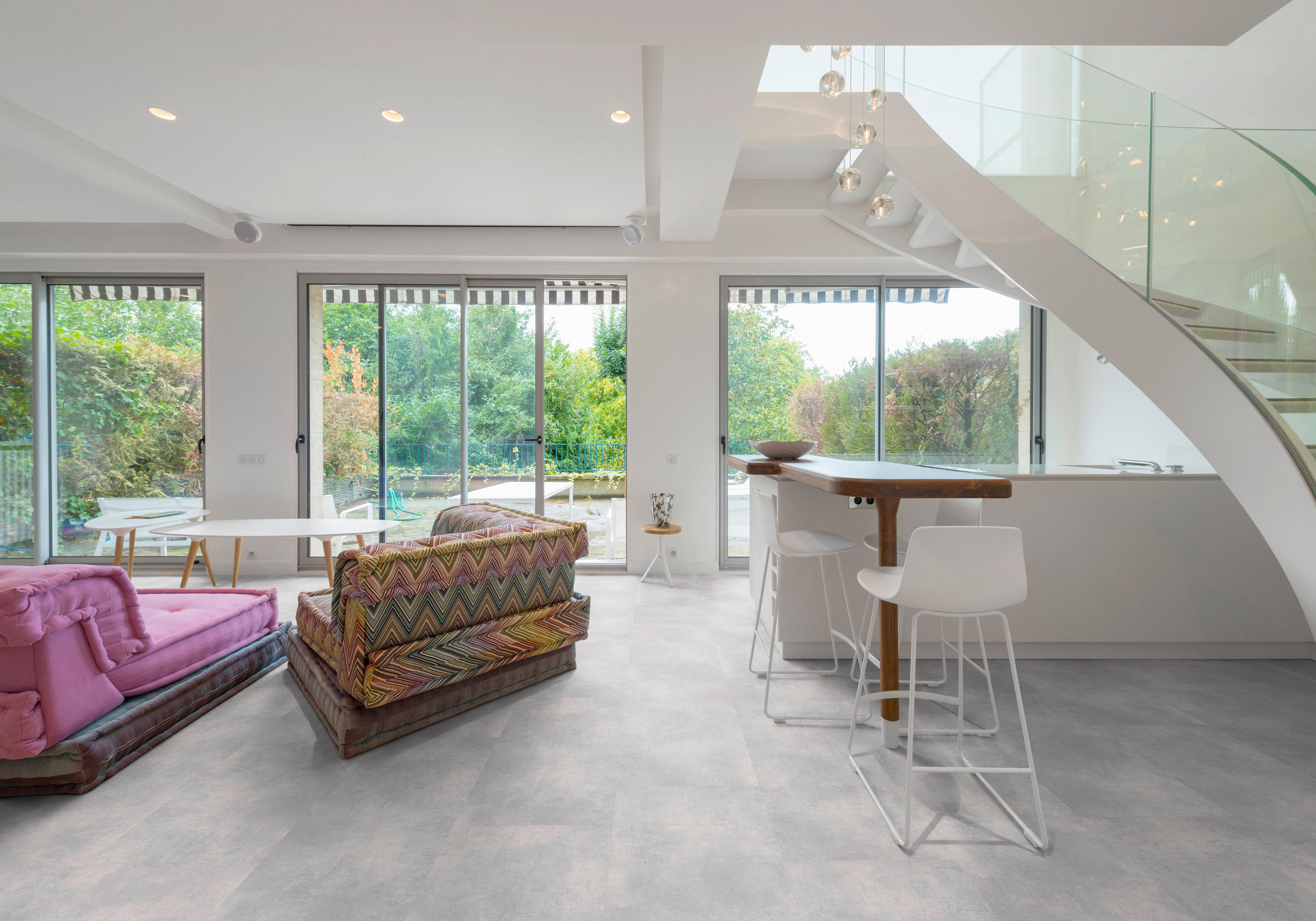 Click-Vinylboden Beton grau ca. 2,45 m² im Paket  B/L: ca. 45x90,7 cm pro Paket Beton grau ca. 2,45 m² im Paket - (45,00/90,70cm)