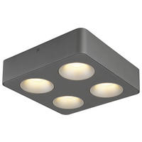 GLOBO LED-Spot dunkelgrau Kunststoff Aluminium B/H/T: ca. 22,4x5,5x22,4 cm 4 Brennstellen HANGARAU - dunkelgrau (22,40/5,50/22,40cm) - GLOBO